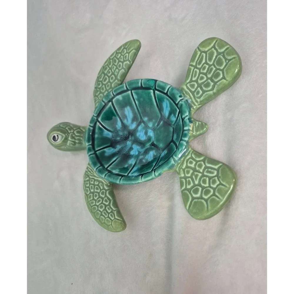 Ben Diller Maui Hawaiian Studio Pottery Ceramic Sea Turtle Dish Limited Edition